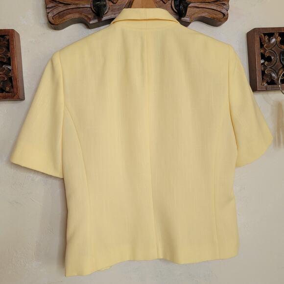 VTG Pendleton Women's Short Sleeve Linen Blend Canary Yellow Blazer Jacket✨️8 - Picture 10 of 11